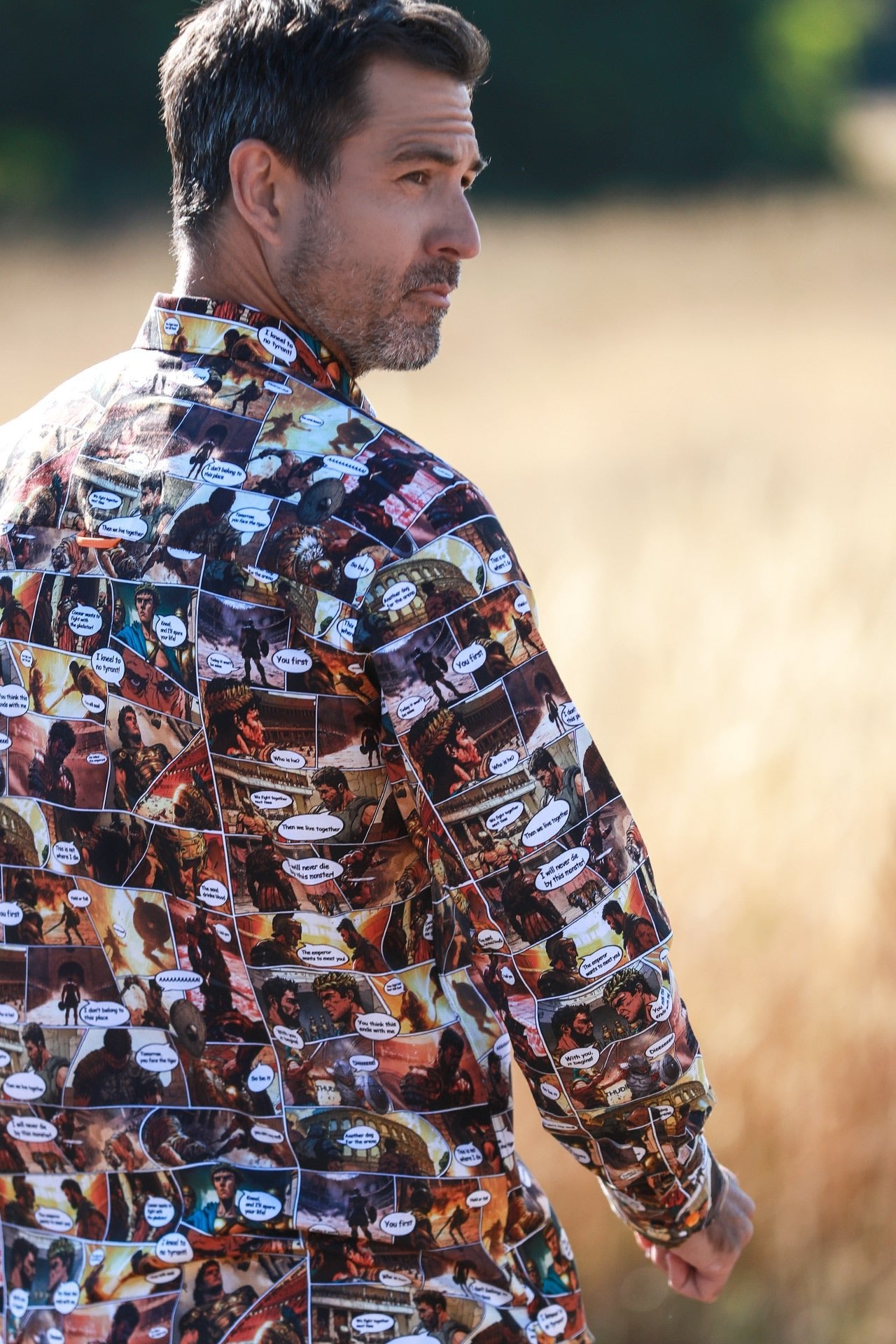 GLADIATOR ARENA TENCEL PRINT SHIRT - WARRIOR'S CHOICE - Claudio Lugli Shirts