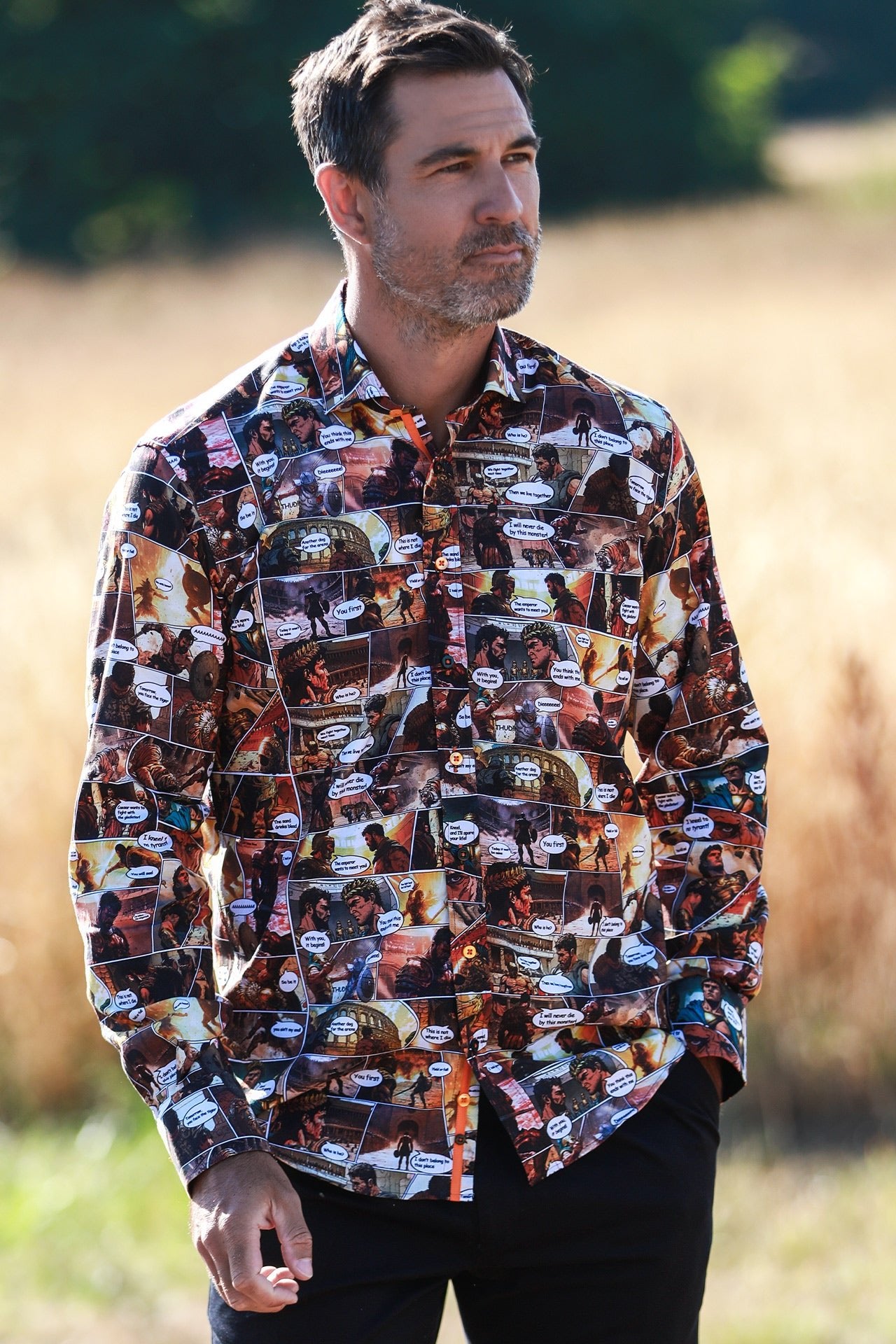 GLADIATOR ARENA TENCEL PRINT SHIRT - WARRIOR'S CHOICE - Claudio Lugli Shirts