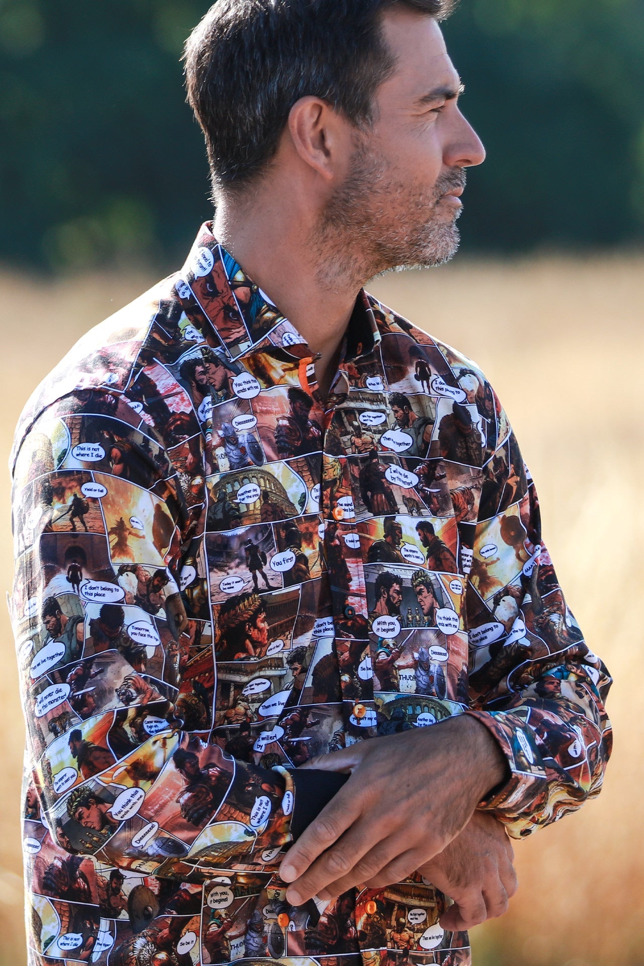 GLADIATOR ARENA TENCEL PRINT SHIRT - WARRIOR'S CHOICE - Claudio Lugli Shirts