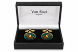 Gold Horse Racing Novelty Cufflinks by Van Buck - Claudio Lugli Shirts