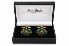 Gold Horse Racing Novelty Cufflinks by Van Buck - Claudio Lugli Shirts