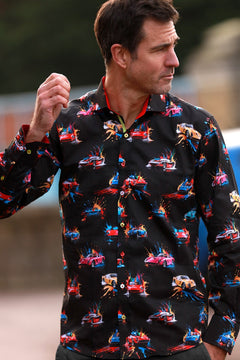 GRAN TURISMO PRINT SHIRT - Premium Men's Patterned Shirt by Claudio Lugli | Bold Design, Tailored Fit, Best Printed Shirts