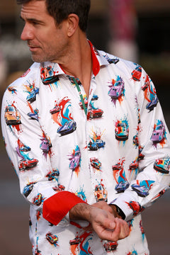 GRAN TURISMO PRINT SHIRT - Premium Men's Patterned Shirt by Claudio Lugli | Bold Design, Tailored Fit, Best Printed Shirts