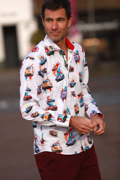 GRAN TURISMO PRINT SHIRT - Premium Men's Patterned Shirt by Claudio Lugli | Bold Design, Tailored Fit, Best Printed Shirts
