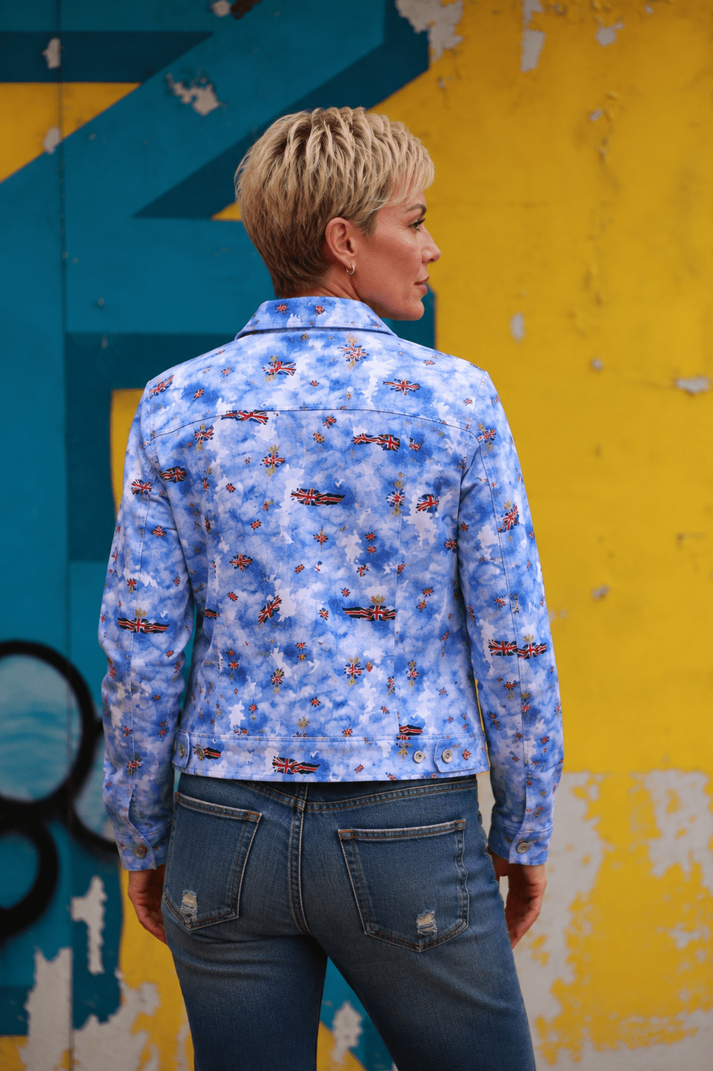 Great Britain Print Denim Cotton Shacket - Claudio Lugli Shirts