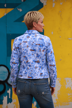Great Britain Print Denim Cotton Shacket - Claudio Lugli Shirts