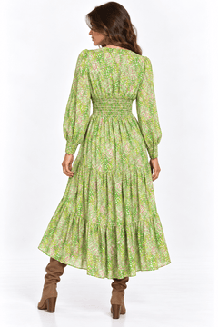 Green Floral Maxi Dress - Claudio Lugli Shirts