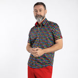 GROOVED POLKA SHORT SLEEVE SHIRT - Premium Men's Patterned Shirt by Claudio Lugli | Bold Design, Tailored Fit, Best Printed Shirts