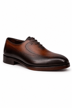 Claudio Lugli Hand-Painted Brown Leather Shoes — men's statement footwear