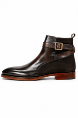 Claudio Lugli Hand-Painted Brown Suede & Leather Boots — men's statement footwear