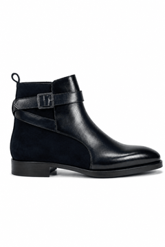 Claudio Lugli Hand-Painted Blue Suede & Leather Boots — men's statement footwear