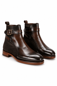 Claudio Lugli Hand-Painted Brown Suede & Leather Boots — men's statement footwear