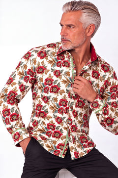 Heritage Poppy Print Shirt - Claudio Lugli Shirts