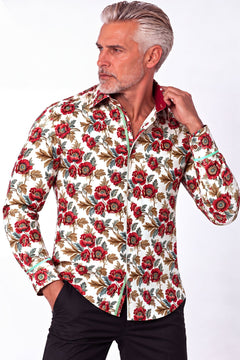 Heritage Poppy Print Shirt - Claudio Lugli Shirts