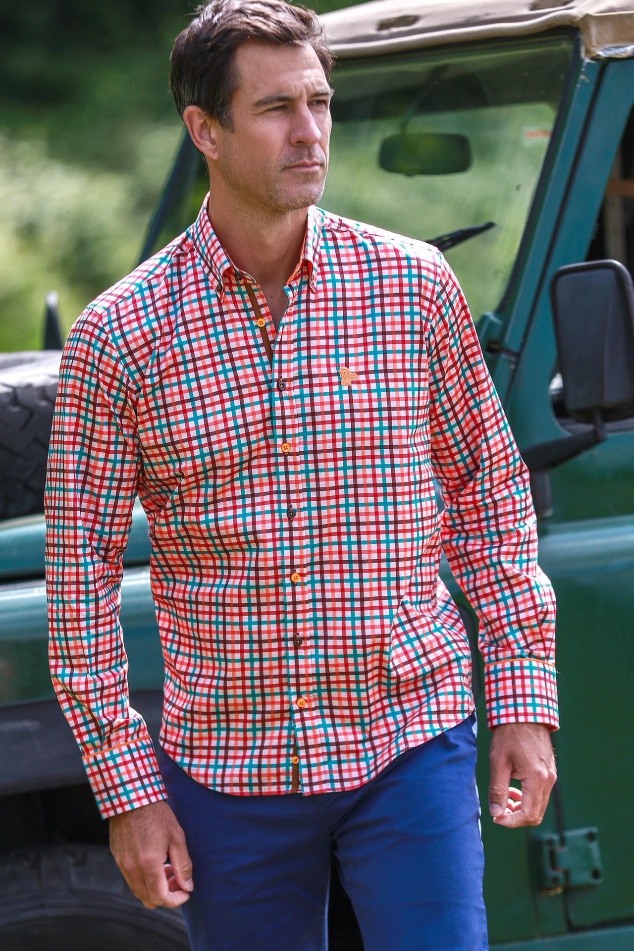 HERITAGE TATTERSALL CHECK CL2534 BROWN - Claudio Lugli Shirts