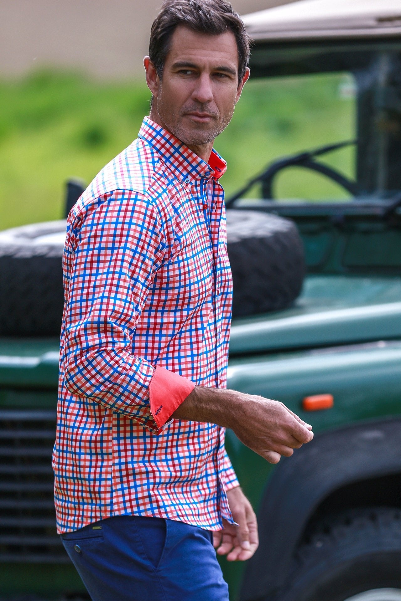 HERITAGE TATTERSALL CHECK CL2537 BLUE - Claudio Lugli Shirts