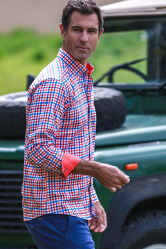 HERITAGE TATTERSALL CHECK CL2537 BLUE - Claudio Lugli Shirts