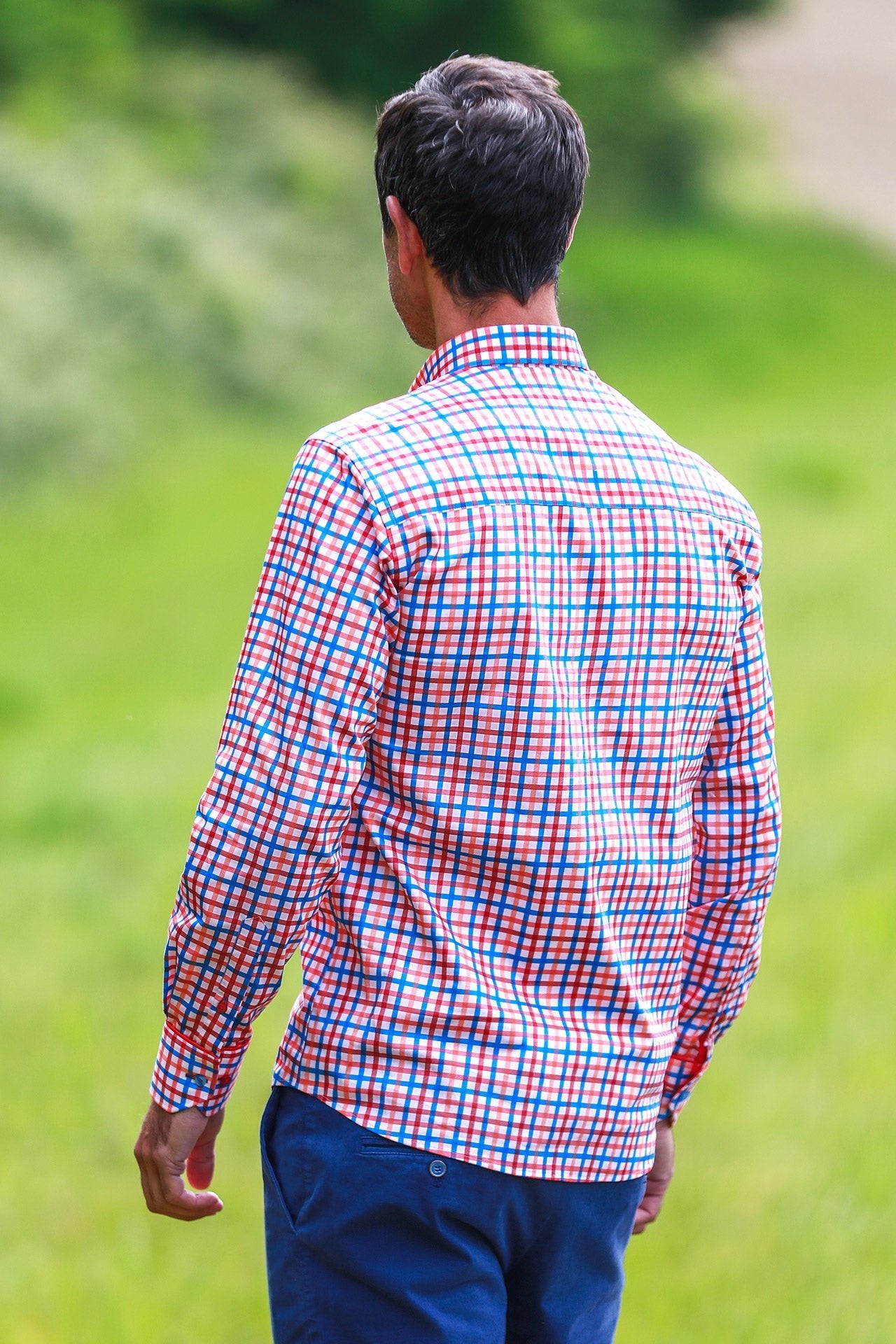 HERITAGE TATTERSALL CHECK CL2537 BLUE - Claudio Lugli Shirts