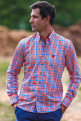 HERITAGE TATTERSALL CHECK CL2537 BLUE - Claudio Lugli Shirts
