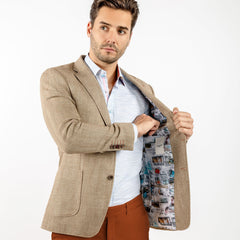 HERRINGBONE LIGHTWEIGHT SUMMER JACKET - Premium Men's Patterned Shirt by Claudio Lugli | Bold Design, Tailored Fit, Best Printed Shirts