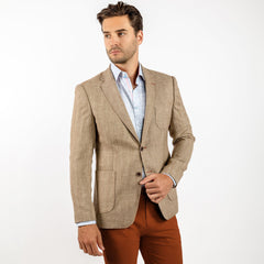HERRINGBONE LIGHTWEIGHT SUMMER JACKET - Premium Men's Patterned Shirt by Claudio Lugli | Bold Design, Tailored Fit, Best Printed Shirts