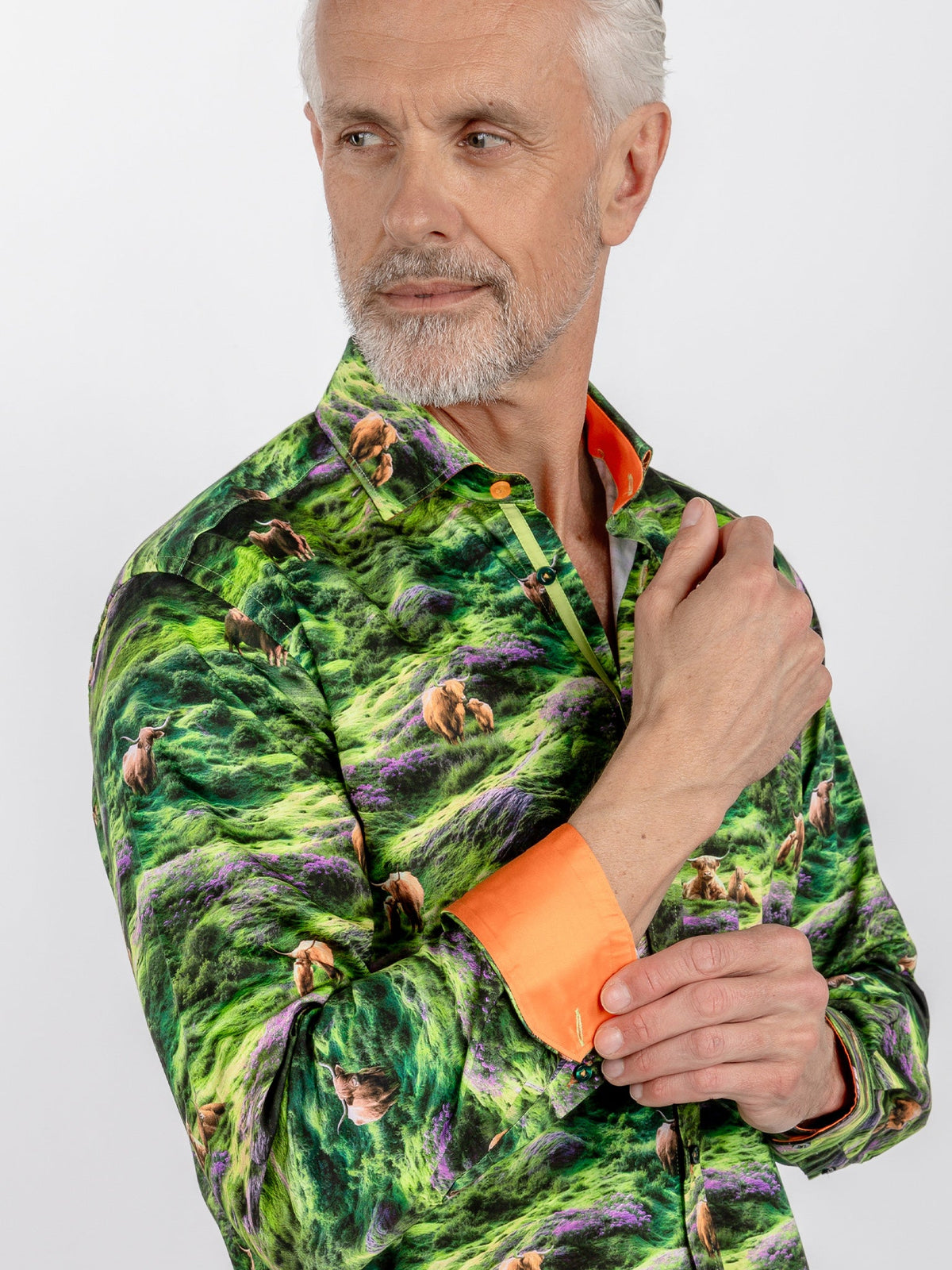 Claudio Lugli photographic Highland cow print shirt