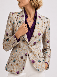 Highland Jewel Thistle Print Blazer - Claudio Lugli Shirts