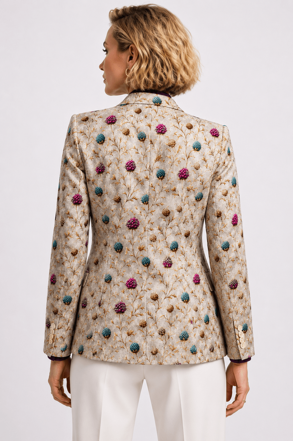 Highland Jewel Thistle Print Blazer - Claudio Lugli Shirts