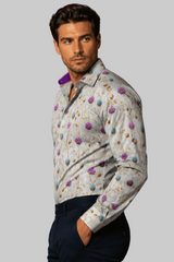 HIGHLAND THISTLES PRINT SHIRT - Claudio Lugli Shirts