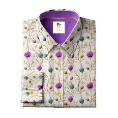 HIGHLAND THISTLES PRINT SHIRT - Claudio Lugli Shirts