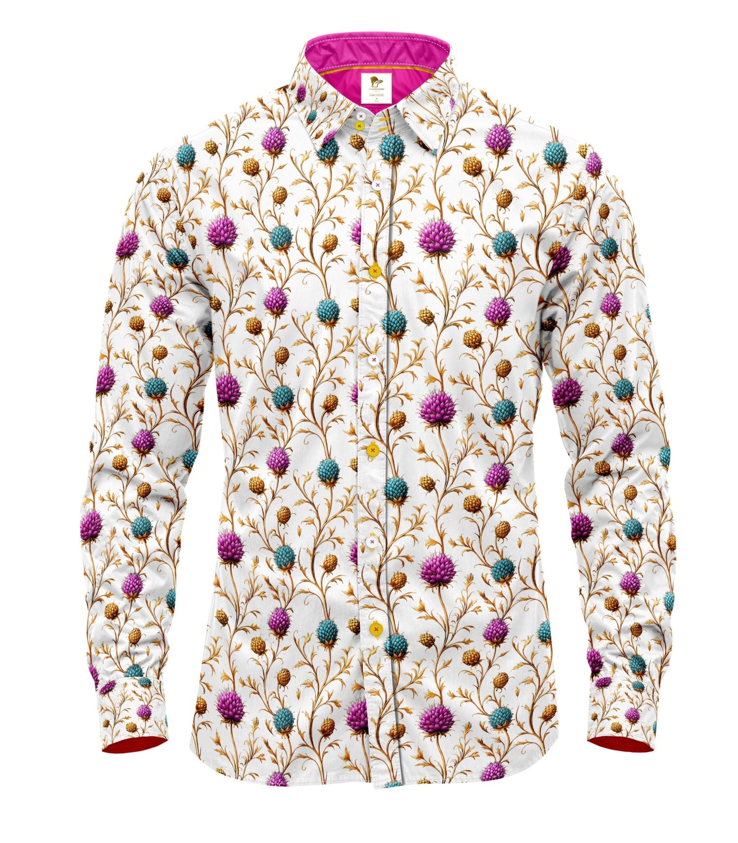 HIGHLAND THISTLES PRINT SHIRT - Claudio Lugli Shirts