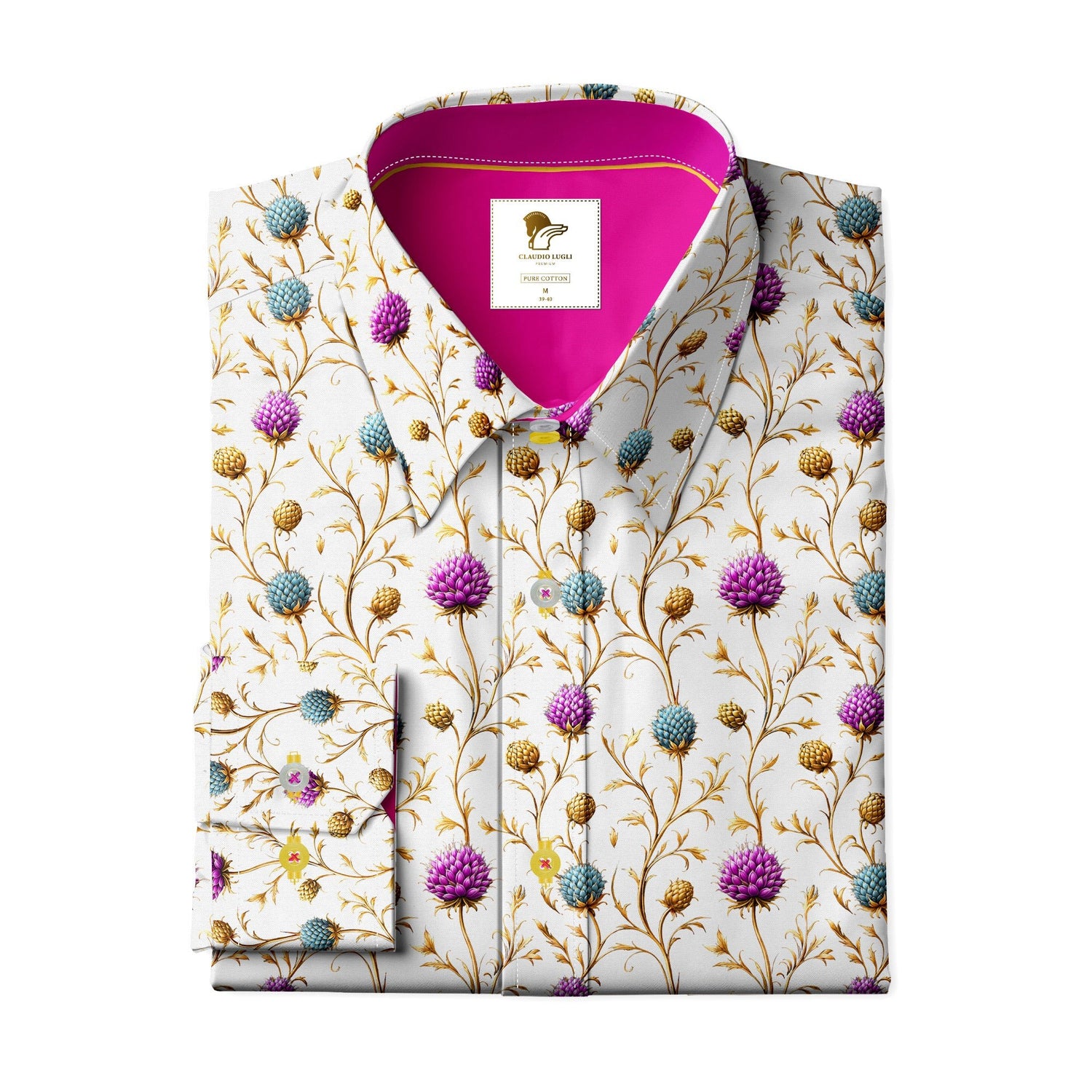 HIGHLAND THISTLES PRINT SHIRT - Claudio Lugli Shirts