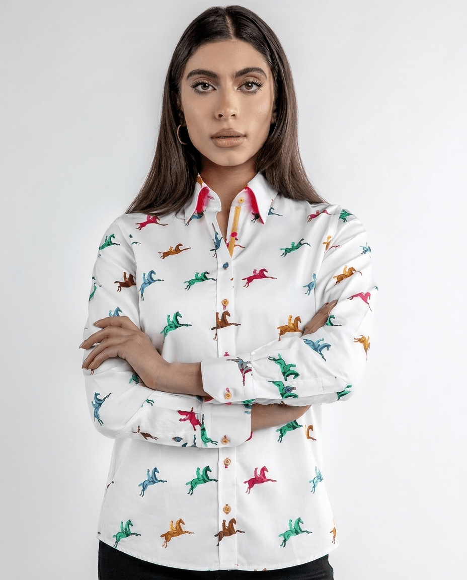 Horse and Rider Womens Print Shirt - Claudio Lugli Shirts