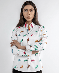 Horse and Rider Womens Print Shirt - Claudio Lugli Shirts