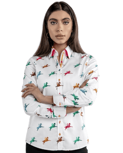 Horse and Rider Womens Print Shirt - Claudio Lugli Shirts