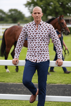 Horse Race Print Shirt - Claudio Lugli Shirts
