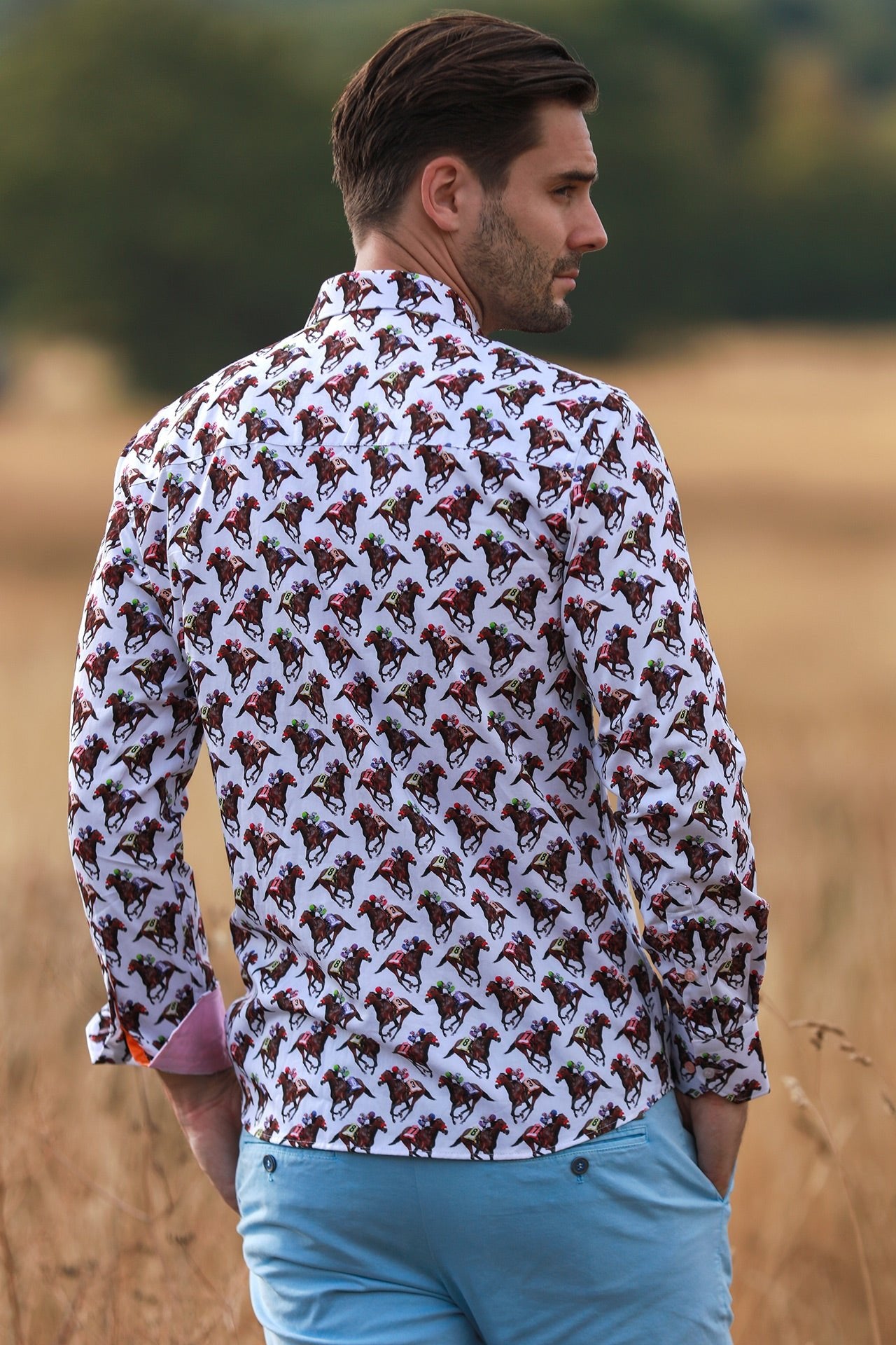 HORSE RACE PRINT SHIRT CL2328 - Claudio Lugli Shirts