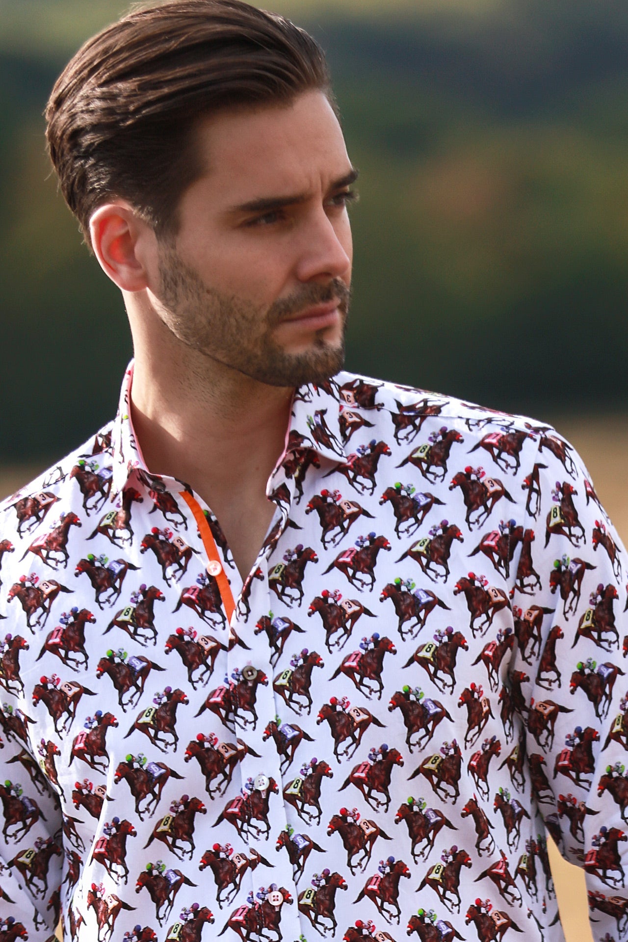 HORSE RACE PRINT SHIRT CL2328 - Claudio Lugli Shirts