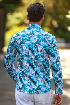 HORSES OF THE TEMPEST PRINT SHIRT - Claudio Lugli Shirts