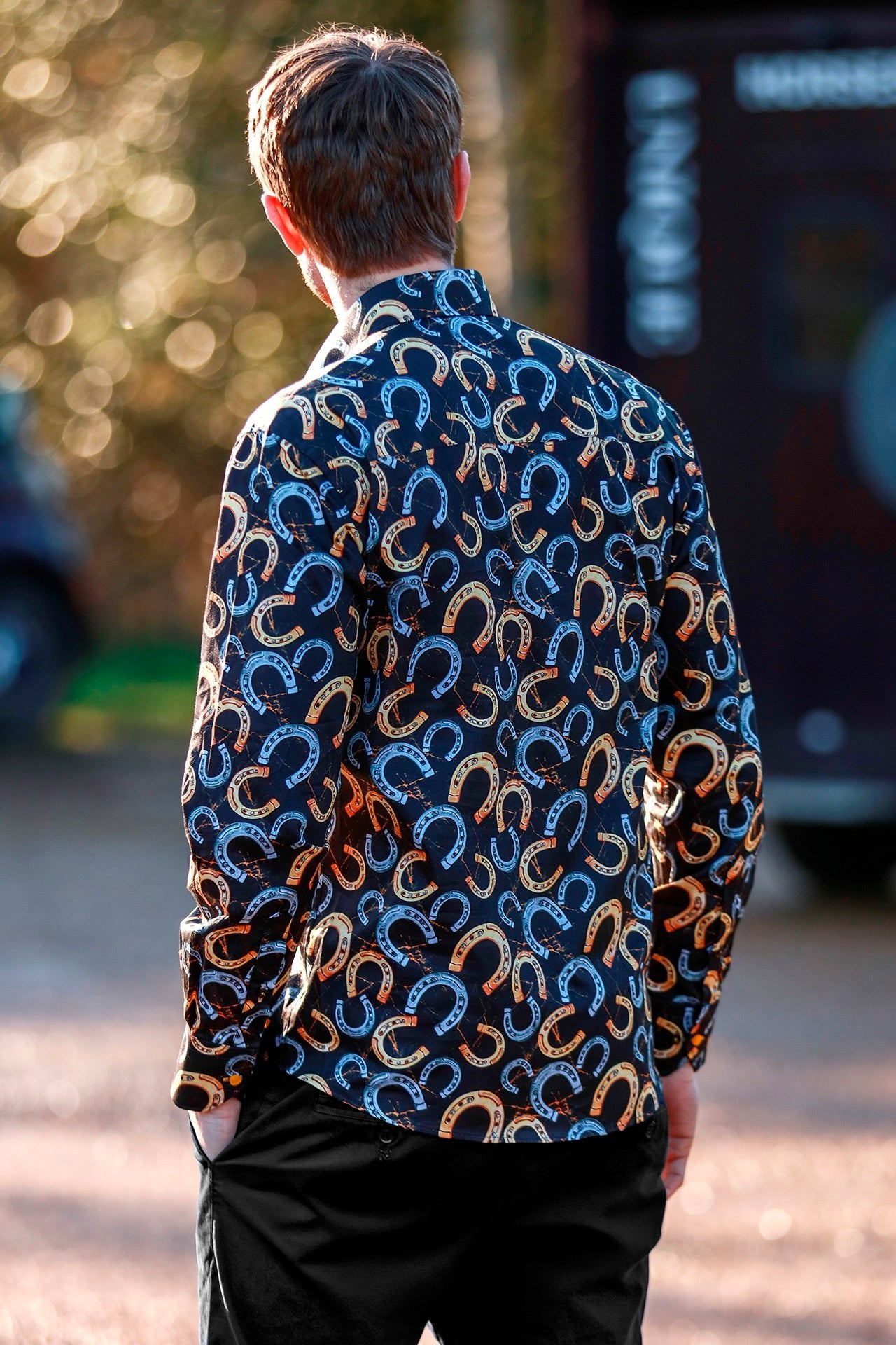 HORSESHOE EQUESTRIAN PRINT SHIRT - Premium Men's Patterned Shirt by Claudio Lugli | Bold Design, Tailored Fit, Best Printed Shirts