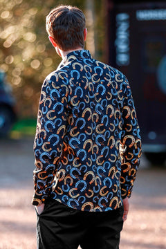 HORSESHOE EQUESTRIAN PRINT SHIRT - Premium Men's Patterned Shirt by Claudio Lugli | Bold Design, Tailored Fit, Best Printed Shirts
