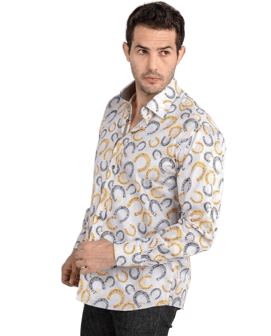 Horseshoe Equestrian Print Shirt - Claudio Lugli Shirts