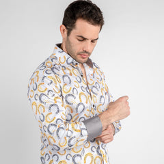 HORSESHOE EQUESTRIAN PRINT SHIRT - Premium Men's Patterned Shirt by Claudio Lugli | Bold Design, Tailored Fit, Best Printed Shirts