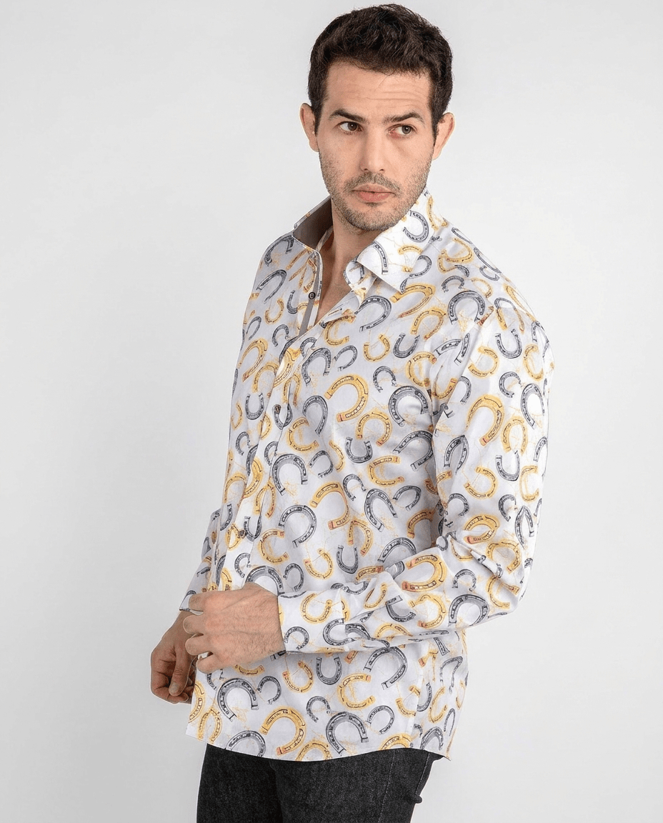 Horseshoe Equestrian Print Shirt - Claudio Lugli Shirts