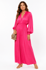 Hot Fuchsia Forever Young Stretch Dress - Claudio Lugli Shirts