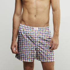 HOUNDSTOOTH COTTON POPLIN PRINT BOXER SHORTS - Premium Men's Patterned Shirt by Claudio Lugli | Bold Design, Tailored Fit, Best Printed Shirts