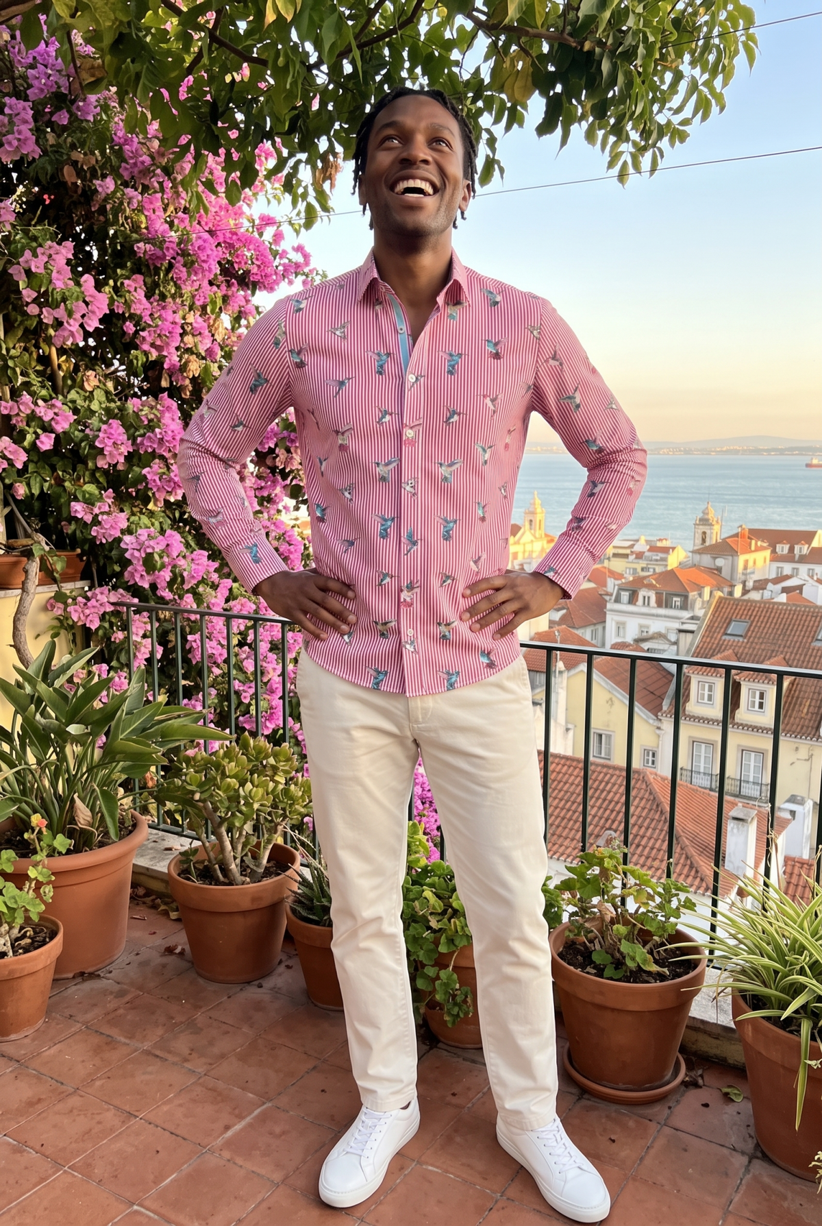 Hummingbird Striped Print Shirt - Claudio Lugli Shirts