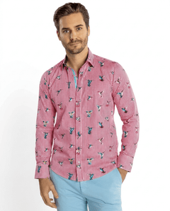 Hummingbird Striped Print Shirt - Claudio Lugli Shirts