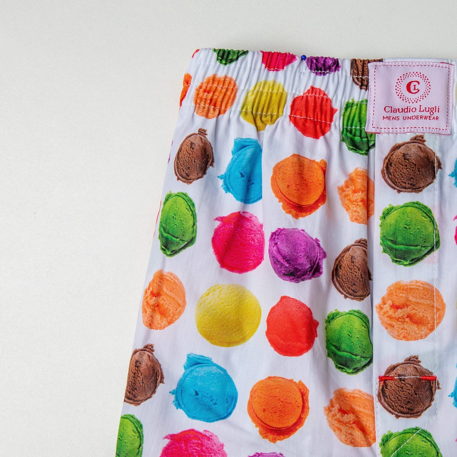 ICE CREAM SCOOP COTTON POPLIN PRINT BOXER SHORTS - Premium Men's Patterned Shirt by Claudio Lugli | Bold Design, Tailored Fit, Best Printed Shirts