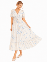 ITALIAN POLKA DOT SHIRRED MIDI DRESS - Claudio Lugli Shirts